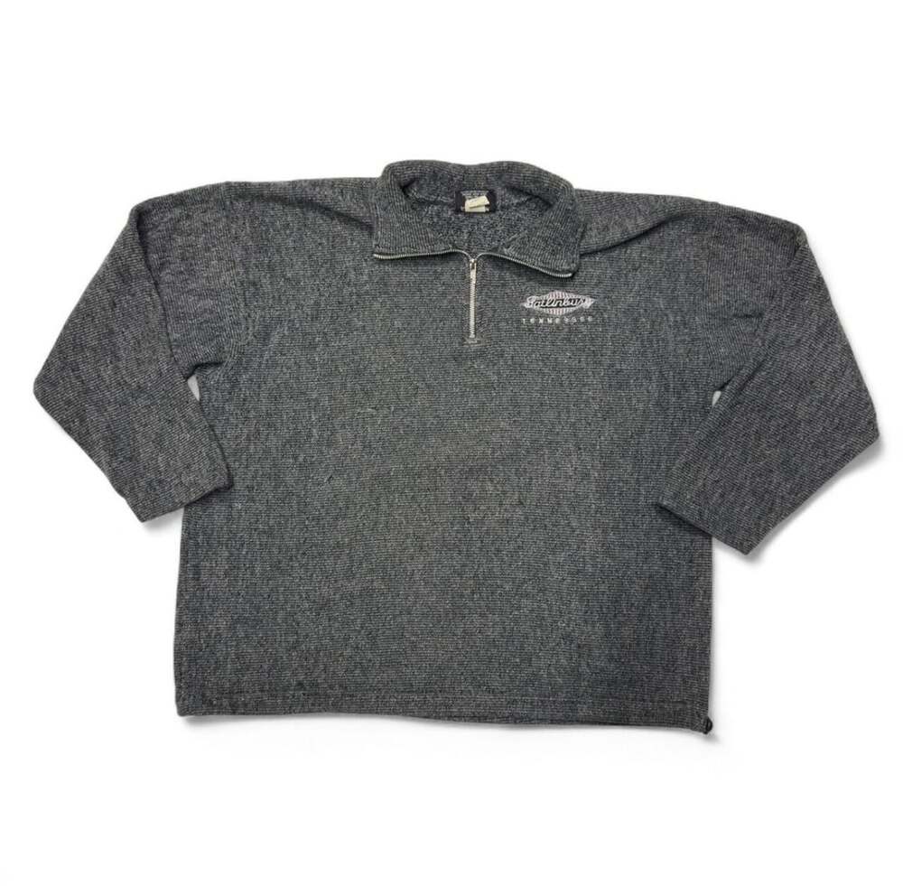 Exist Sports Line 1/4 Zip Pullover Size L Gray Cotton Blend Gatlinburg